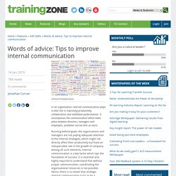 Words of advice: Tips to improve internal communication