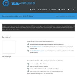 Communication radio entre deux Arduino - TutoArduino