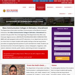 Mass Communication Colleges in Dehradun, Uttarakhand
