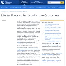 Lifeline Program for Low-Income Consumers