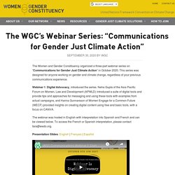 The WGC’s Webinar Series: “Communications for Gender Just Climate Action”