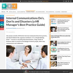 Internal Communications Do's, Don’ts and Disasters (a HR Manager’s Best Practice Guide)