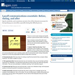 Layoff communications essentials: Before, during, and after