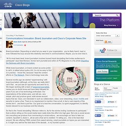 Communications Innovation: Brand Journalism and Cisco’s Corporate News Site