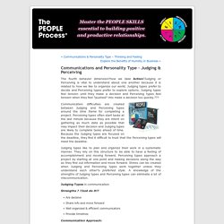 Communications and Personality Type – Judging & Perceiving « The PEOPLE Process