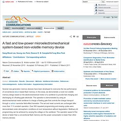 A fast and low-power microelectromechanical system-based non-volatile memory device : Nature Communications