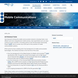 ETSI - Mobile Communications Technologies - GPRS, GSMA & UMTS