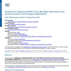 Applying WCAG 2.0 to Non-Web Information and Communications Technologies