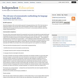 The relevance of communicative methodology for language teaching in South Africa