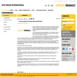 Communiqué de presse Groupe Renault