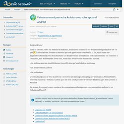 Faites communiquer votre Arduino avec votre appareil Android