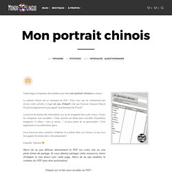 Activités pour communiquer FLE : Mon portrait chinois - Mondolinguo - Français