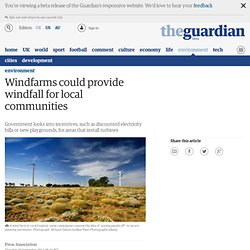 Wind farms could provide windfall for local communities