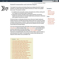 Haskell Communities and Activities Report - HaskellWiki