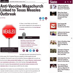 Anti-vax communities get measles: Outbreaks linked to denial of vaccines.