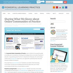 Sharing What We Know about Online Communities of Practice