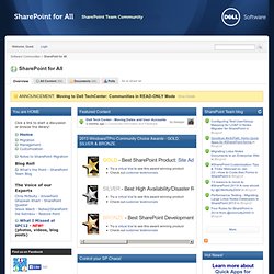 Communities: Space: SharePoint for All