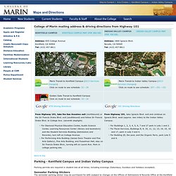 Community College District - College of Marin Driving Directions and Mailing Address