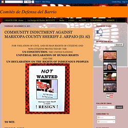 COMMUNITY INDICTMENT AGAINST MARICOPA COUNTY SHERIFF J. ARPAIO (Et Al)