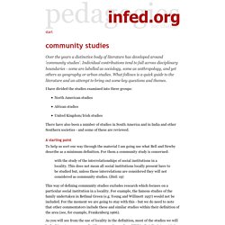 community studies @ the informal education homepage