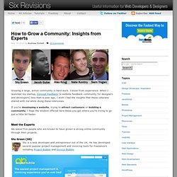 How to Grow a Community: Insights from Experts