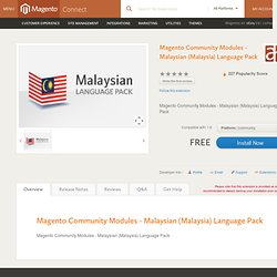Magento Community Modules - Malaysian (Malaysia) Language Pack - Internationalization & Localization - Customer Experience