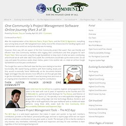One Community's Project Management Software Online Journey (Part 3 of 3)