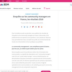 Enquête sur les community managers en France, les résultats 2018