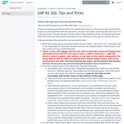 Business One - SAP B1 SQL Tips and Tricks