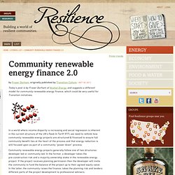 Community renewable energy finance 2.0