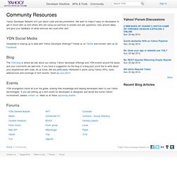 Community Resources for Yahoo! Developer Network