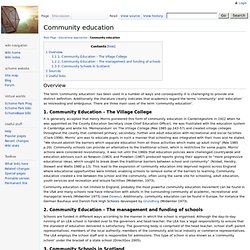 Community education - The Schommunity Wiki