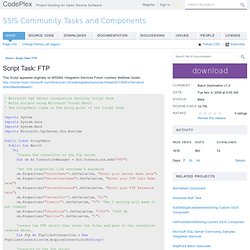 SSIS Community Tasks and Components