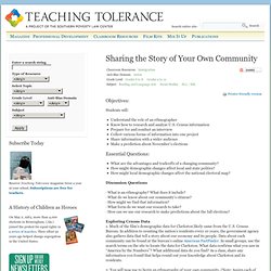Sharing the Story of Your Own Community