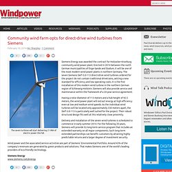 Community wind farm opts for direct-drive wind turbines from Siemens