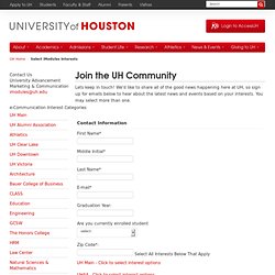 Join the UH Community - University of Houston