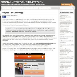Waydoo – ein Geheimtipp « SocialNetworkStrategien