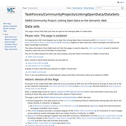 TaskForces/CommunityProjects/LinkingOpenData/DataSets - W3C Wiki
