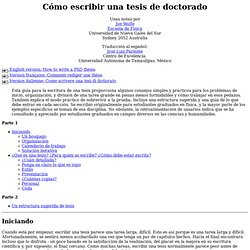 Cómo escribir una tesis de doctorado