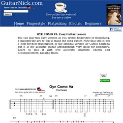 OYE COMO VA: Easy Guitar Lesson