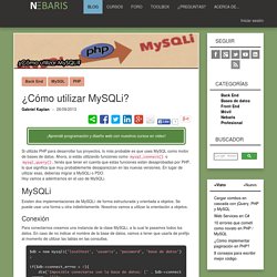 ¿Cómo utilizar MySQLi? - Nebaris