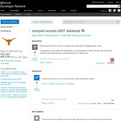 compact access 2007 database