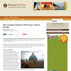 The Compact Guide To Planning a Trip to Europe