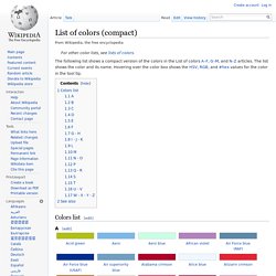 List of colors (compact)