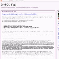Compairing MySQL Enterprise and MySQL Community Edition