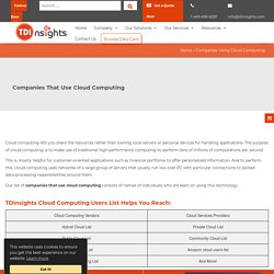 Companies that use Cloud Computing