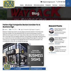 Factors Sign Companies Boston Consider for a Business Sign