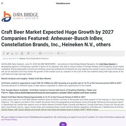 Craft Beer Market Expected Huge Growth by 2027 Companies Featured: Anheuser-Busch InBev, Constellation Brands, Inc., Heineken N.V., others
