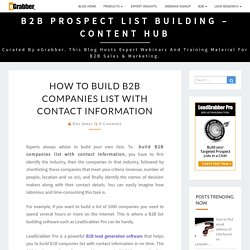 How to Build B2B Companies list with Contact information