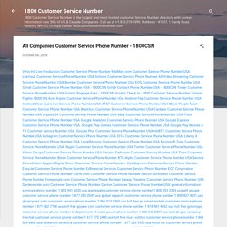 All Companies Customer Service Phone Number - 1800CSN